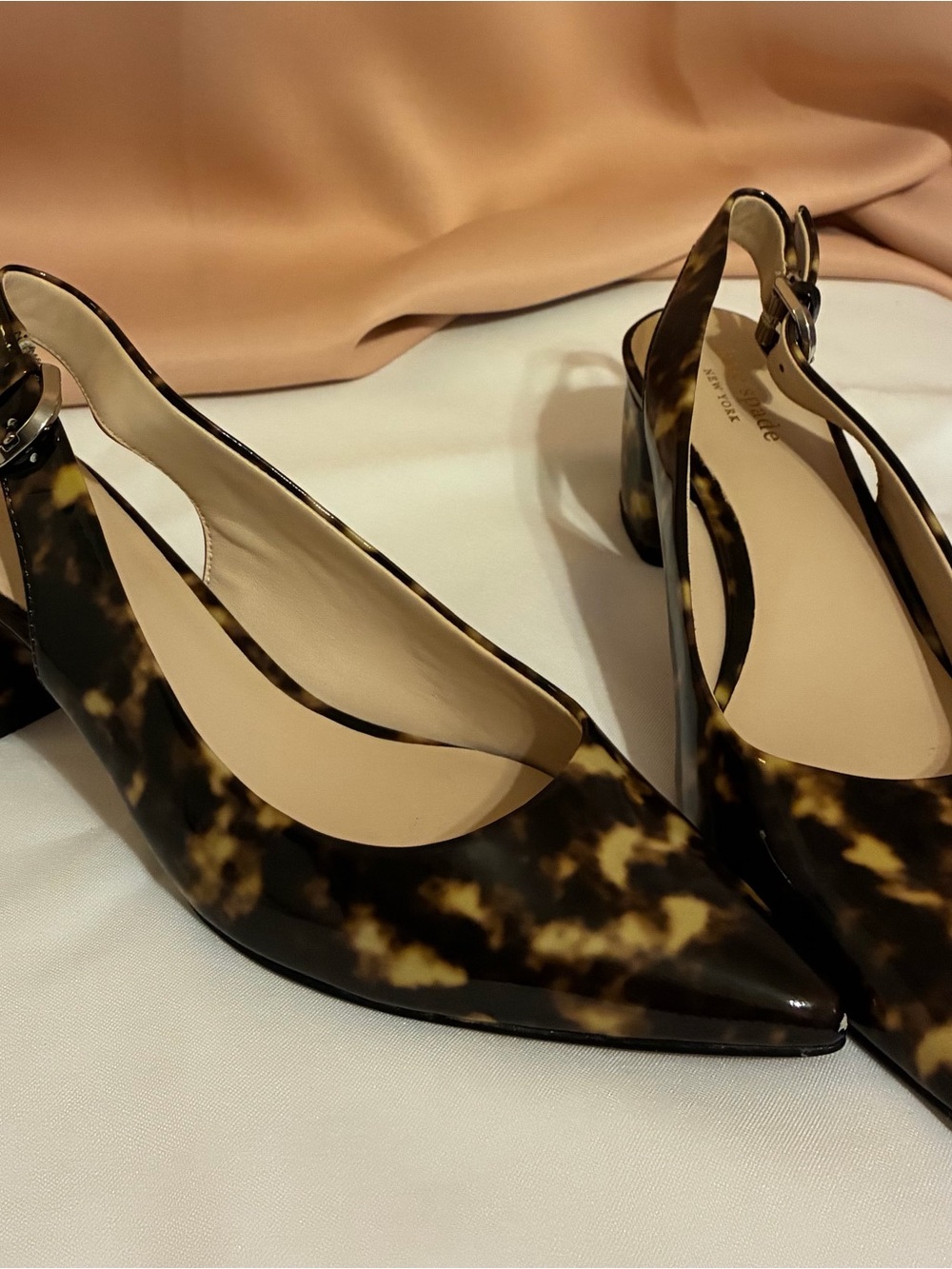 KATE SPADE MIKA SLINGBACK TORTOISE PUMPS - WOMENS 7.5